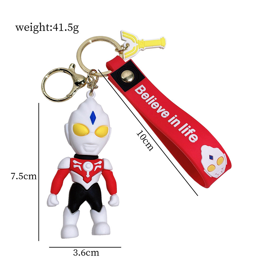 High quality Ultraman rubber keychain backpack pendant wholesale