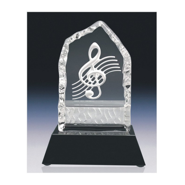 Unique Design Custom Quality Crystal Music Acrylic Trophy Base For Acrylic Singing Award Blank