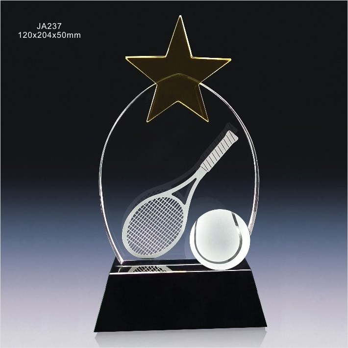 New design Optical K9 glass custom Volleyball Plaque Crystal Trophy Award for souvenir gifts JA236