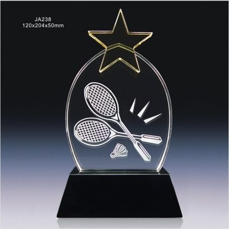 New design Optical K9 glass custom Volleyball Plaque Crystal Trophy Award for souvenir gifts JA236