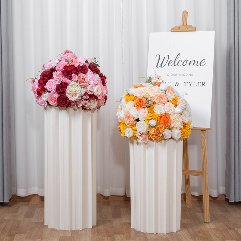 20 Inches Artificial Kissing Silk Rose Flower Centerpiece Ball 50cm White Flower Ball For Mall Party Wedding Decoration