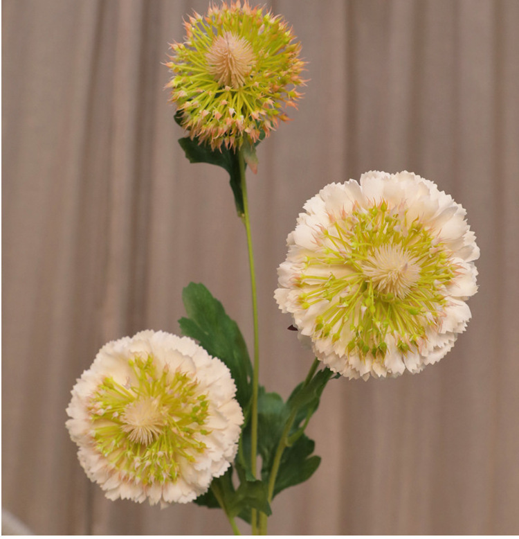 European style 3 head chrysanthemum dandelion silk flower for wedding arrangement home decoration