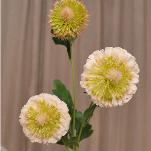 European style 3 head chrysanthemum dandelion silk flower for wedding arrangement home decoration