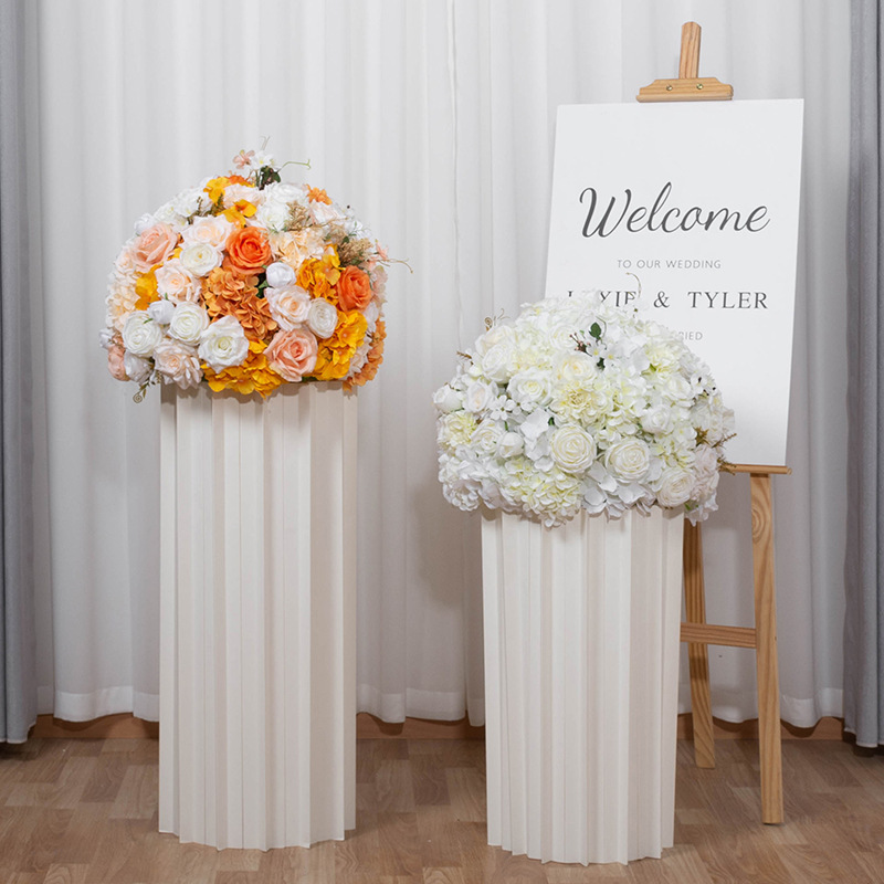 20 Inches Artificial Kissing Silk Rose Flower Centerpiece Ball 50cm White Flower Ball For Mall Party Wedding Decoration