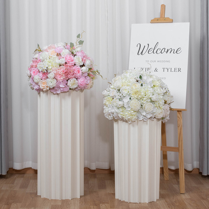 20 Inches Artificial Kissing Silk Rose Flower Centerpiece Ball 50cm White Flower Ball For Mall Party Wedding Decoration