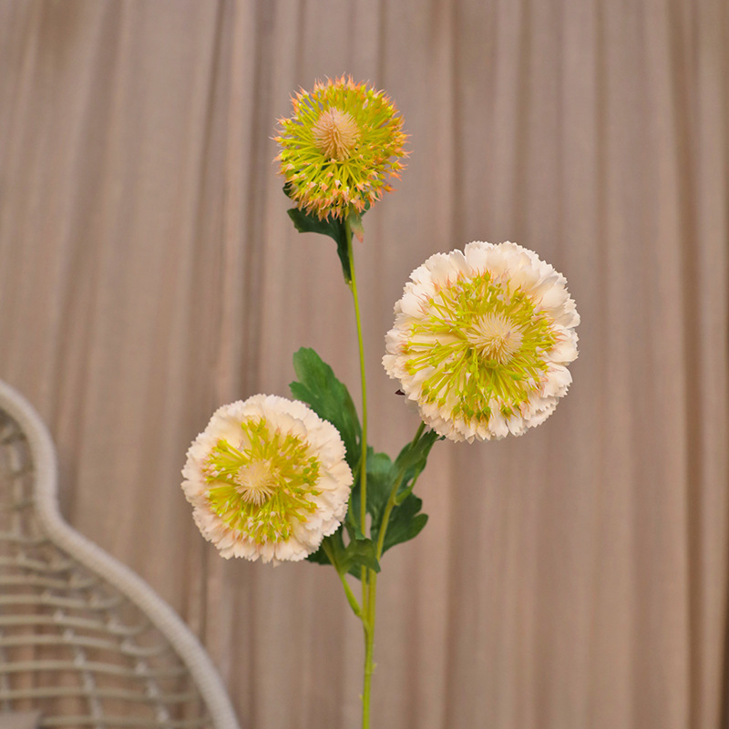 European style 3 head chrysanthemum dandelion silk flower for wedding arrangement home decoration