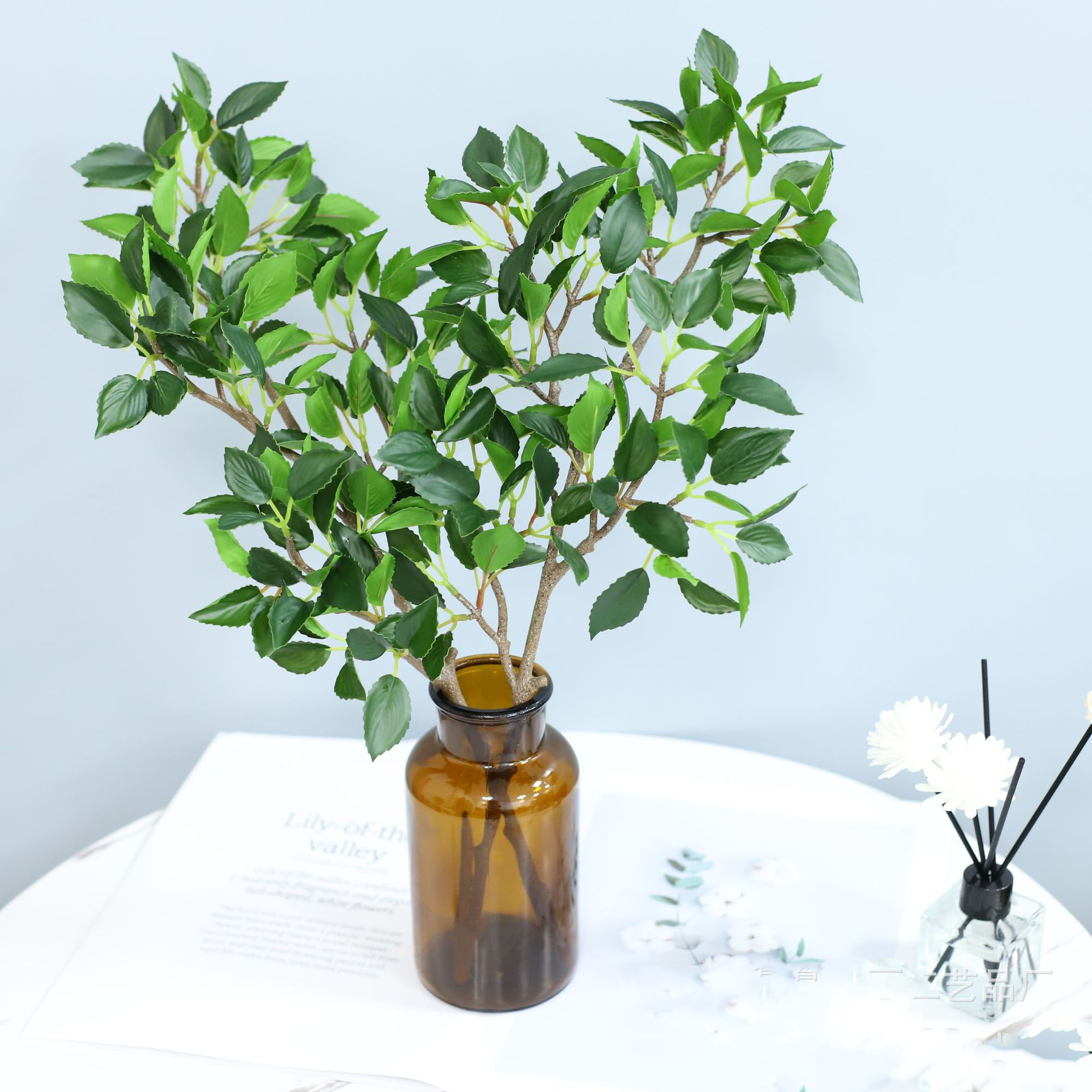 wholesale 113cm shop garden officehome decoration leaves branch milan green branches artificial milan leaves