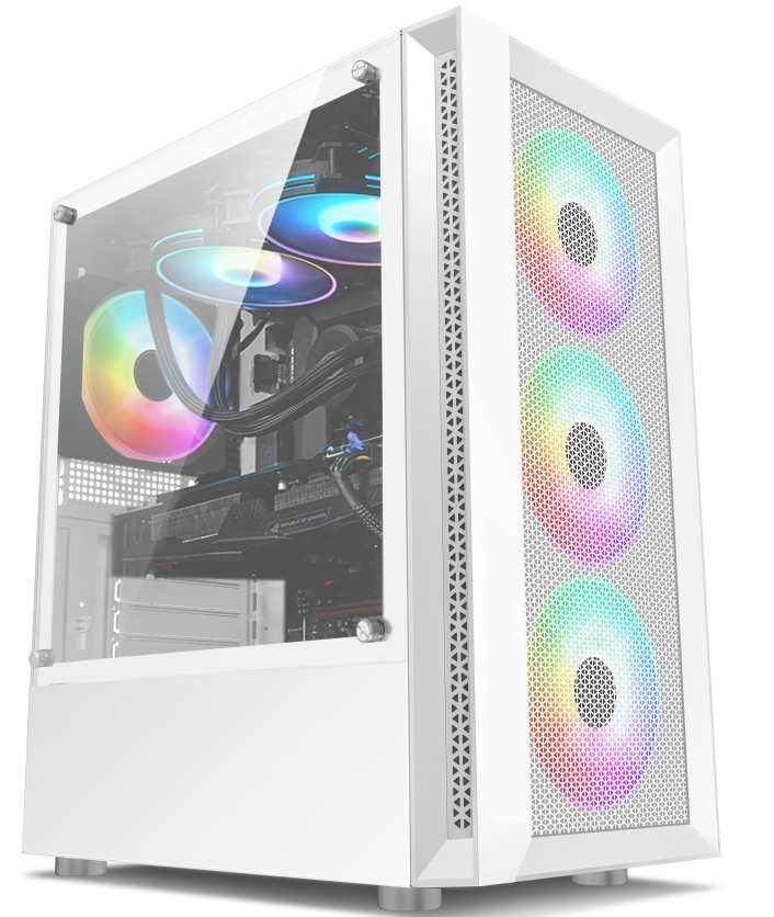 Cool Design White color micro atx middle tower pc case gaming