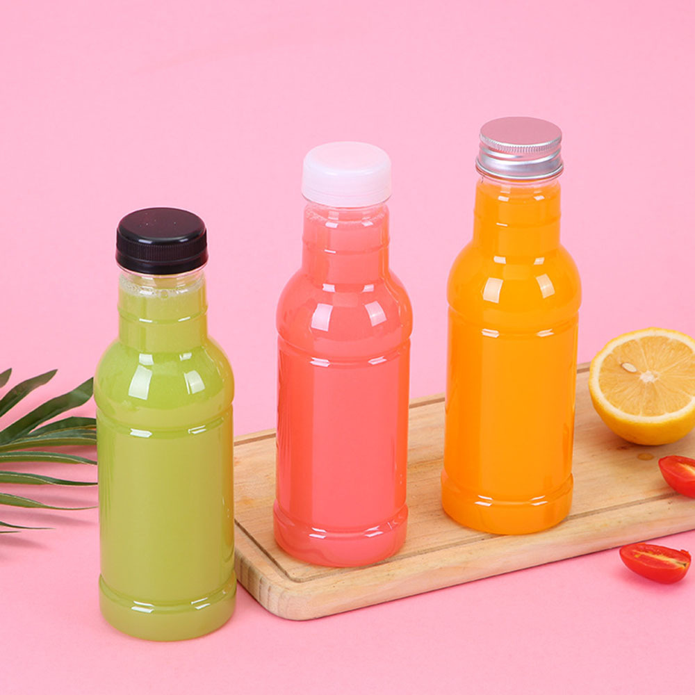 16oz pet plastic bottles with Plastic/Aluminium Cap For Bubble Tea Or Juice beverage