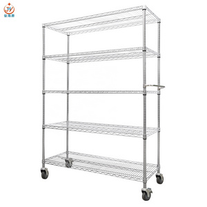 54" x 24" x 63" Professional 5-tier Metal Wire Shelves Heavy Duty Movable Chrome Wire Shelving