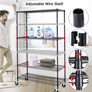 5-Tier Shelving Chrome Organizer Rack Iron Wire Shelf For Home Storage Shelf