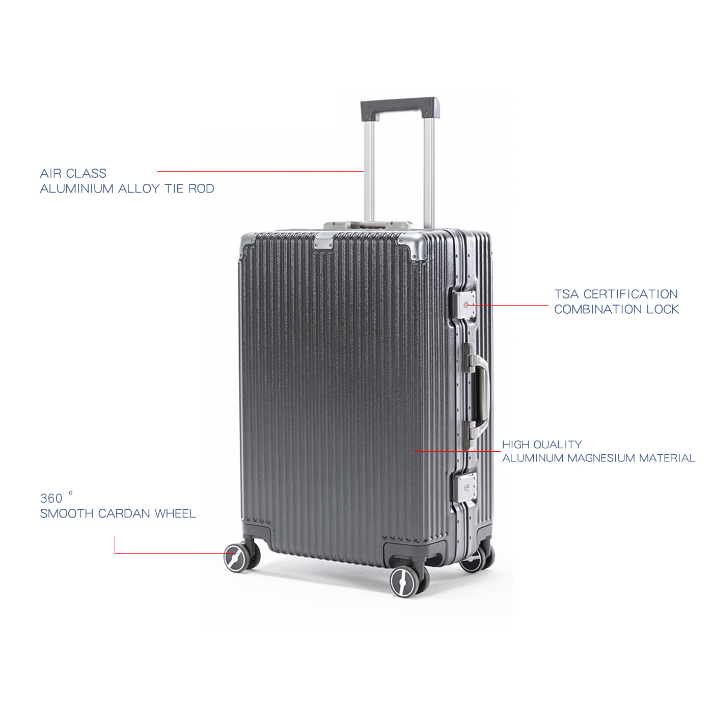 Unisex Luxury Travel Luggage Set Classic Hard Shell Trolley Spinner Suitcase with Rolling Wheels for Luggage Box