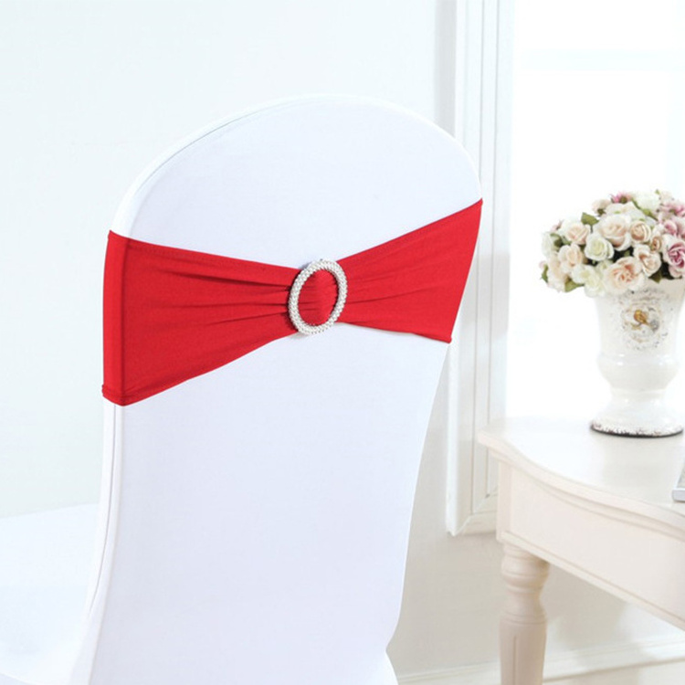 Wholesale Banquet Spandex Chair Sash Knot Wedding Bow Chair Sashes Gold Ties Backs Wedding Decorative Bows For Chairs