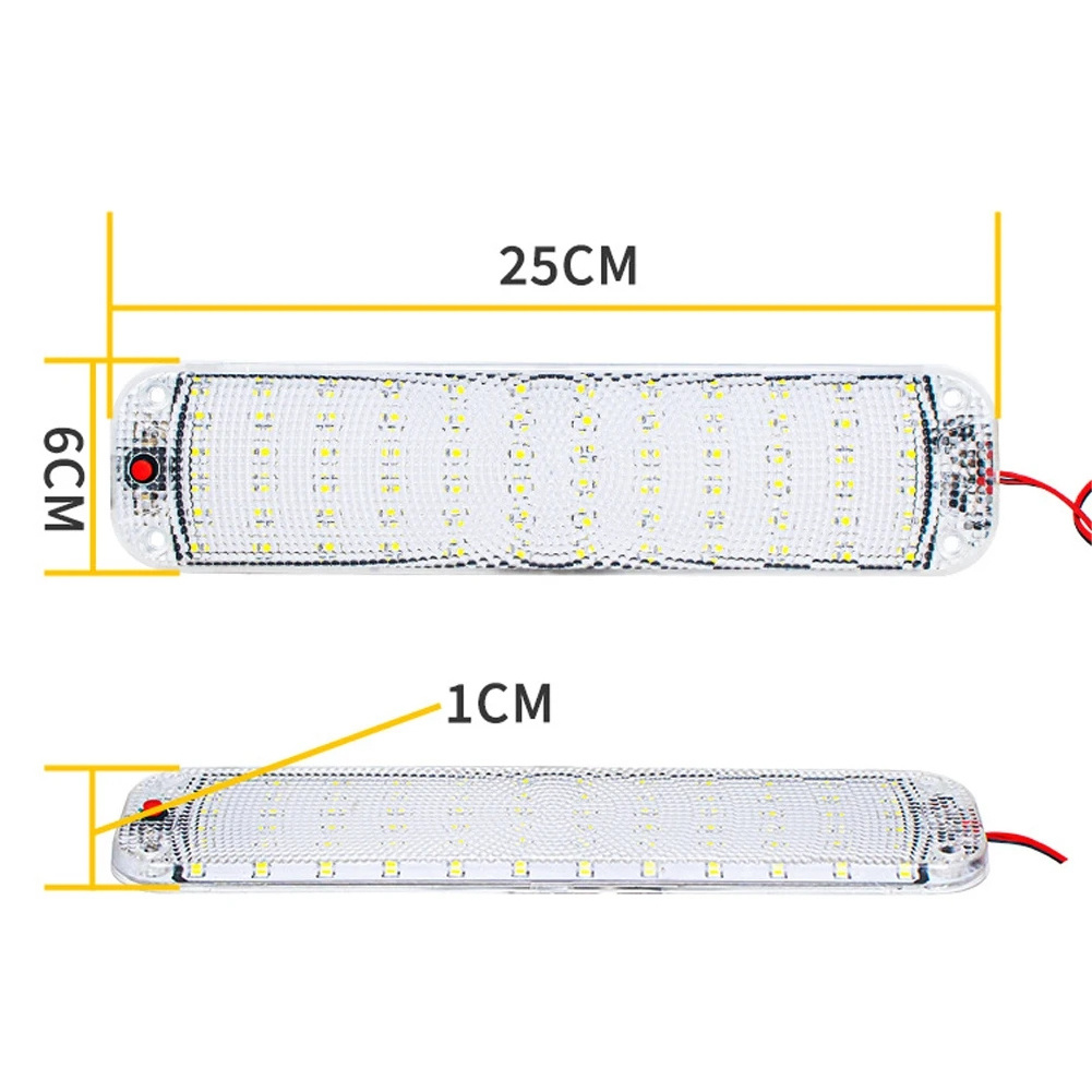 72 LED Panel Light Car Interior Reading Lamp High Brightness Cabin Lights for Van Truck RV Boat Camper Lights Strip 12-80V