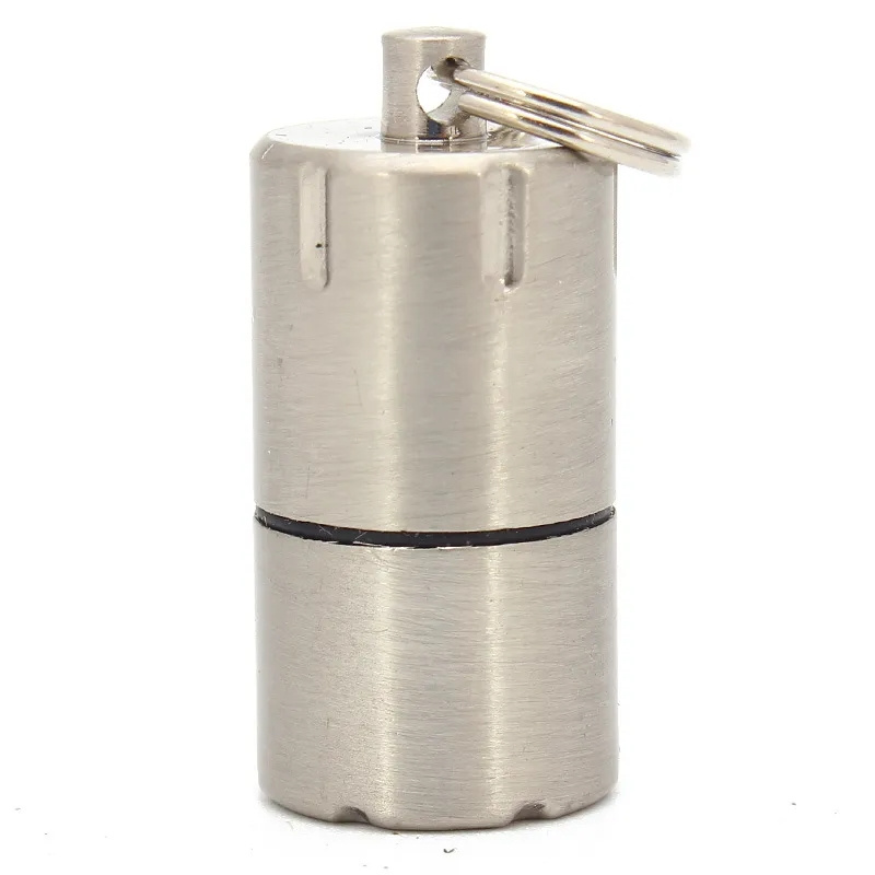 Mini Compact Kerosene Lighter Capsule Gasoline Lighter Inflated Key Chain Petrol Wheel Lighter Grinding for Outdoor Tools Alloy