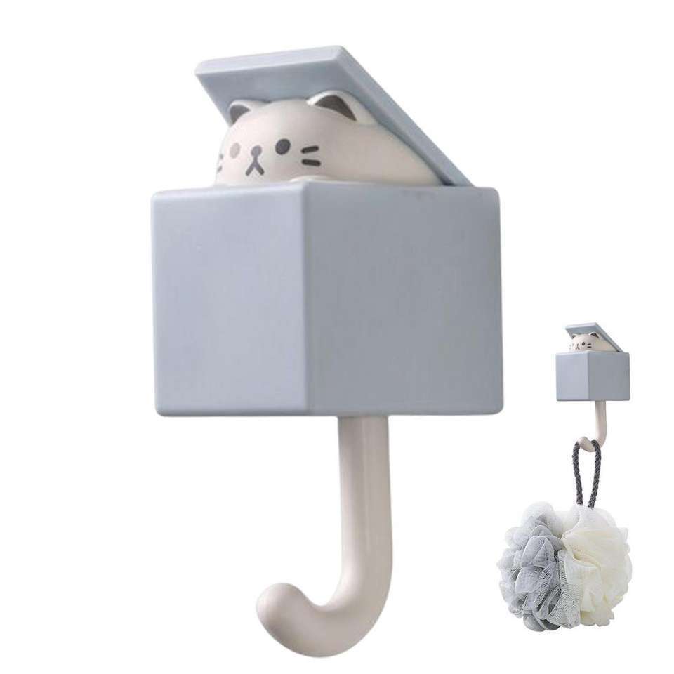 Cute Cat Hooks Freely Retractable Key Holder For Wall Utility Hook Decorative Coat Hook For Keys Towels Backpacks Coat And Hat