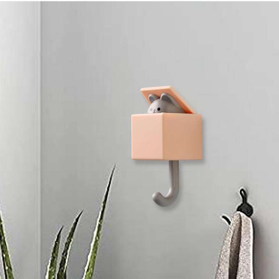 Cute Cat Hooks Freely Retractable Key Holder For Wall Utility Hook Decorative Coat Hook For Keys Towels Backpacks Coat And Hat