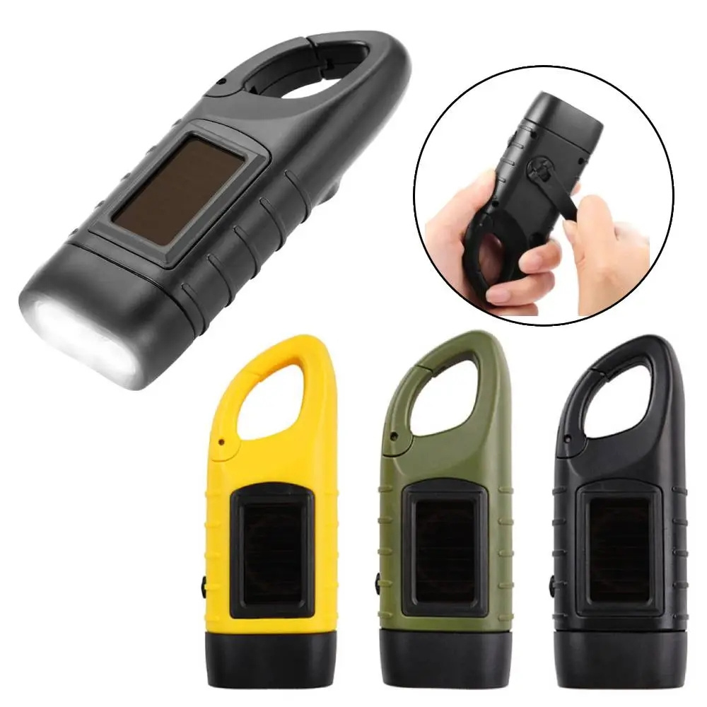 Emergency Torch Solar Powered LED Flashlight Hand Crank Survival Gear Mini Camping Light Dynamo Lamp Mini Pocket Flashlight