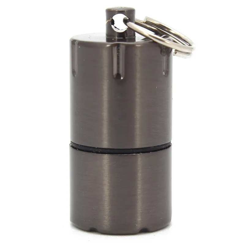 Mini Compact Kerosene Lighter Capsule Gasoline Lighter Inflated Key Chain Petrol Wheel Lighter Grinding for Outdoor Tools Alloy