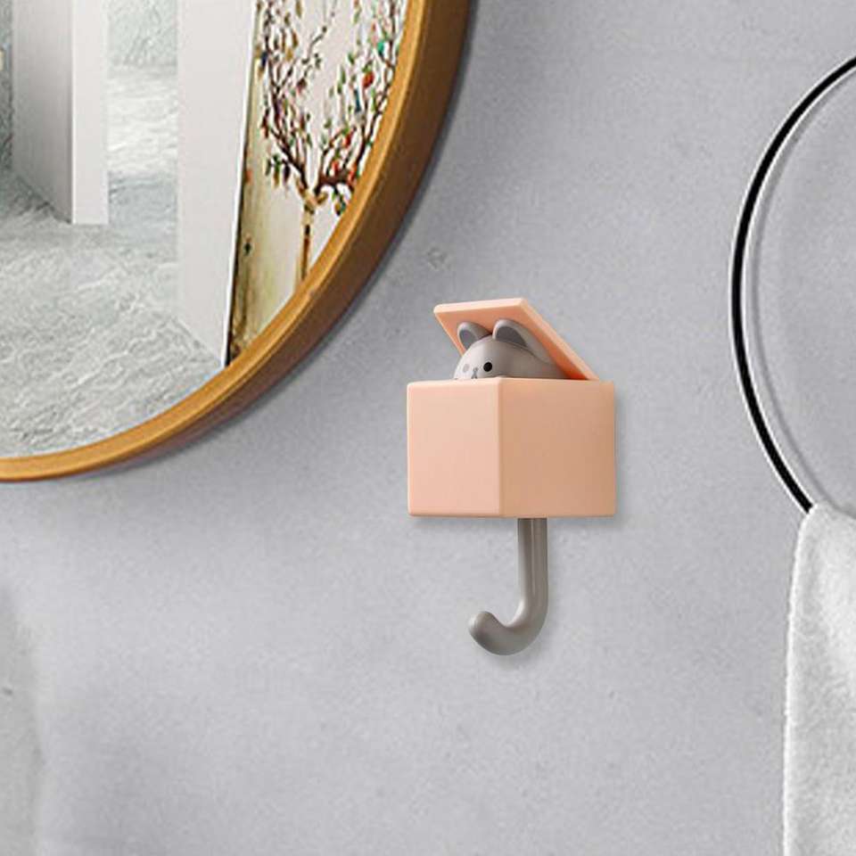 Cute Cat Hooks Freely Retractable Key Holder For Wall Utility Hook Decorative Coat Hook For Keys Towels Backpacks Coat And Hat