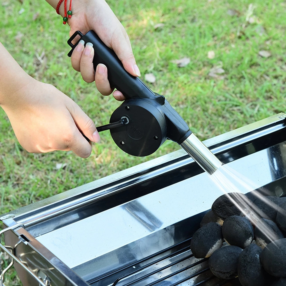 Outdoor Cooking BBQ Fan Air Blower For Barbecue Fire Bellows Hand Crank Tool Picnic Camping BBQ Barbecue Tool