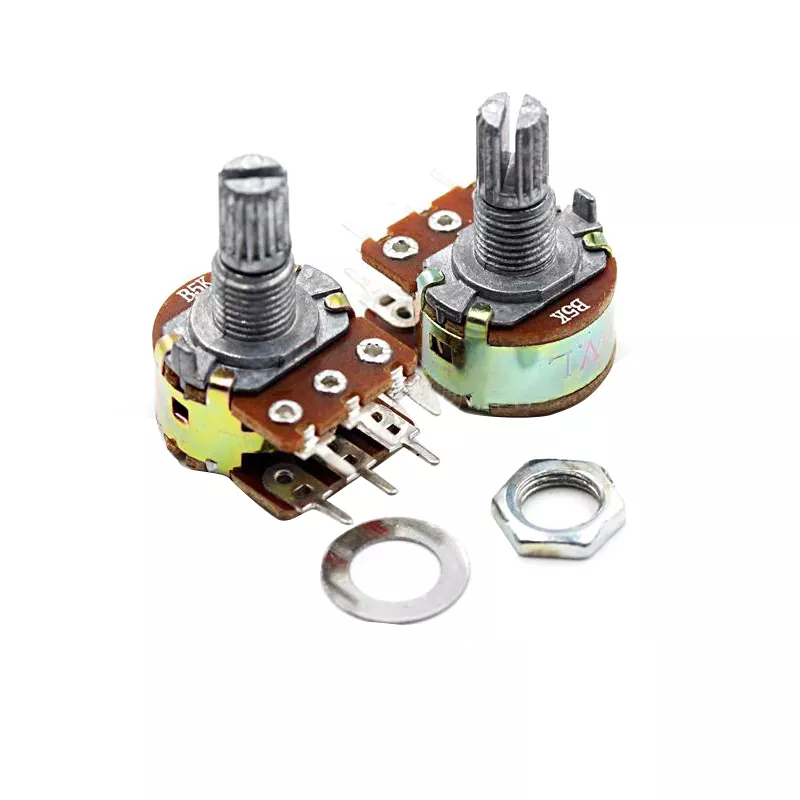 Variable Resistor Potentiometer 15MM Shaft 1K Ohm B1K Wh148 Dual Rotary Potentiometer 6 Pin For Audio Amplifier