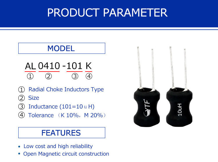 Customized Radial Leaded Inductor 330UH 6*8 Drum Core Coil