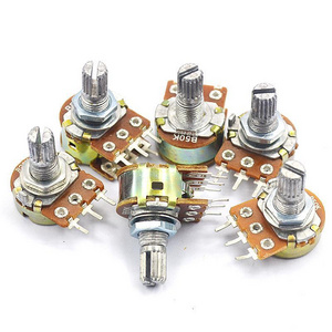 Variable Resistor Potentiometer 15MM Shaft 1K Ohm B1K Wh148 Dual Rotary Potentiometer 6 Pin For Audio Amplifier