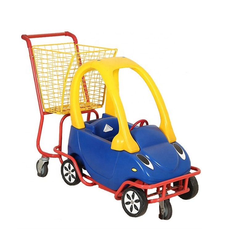 2020 Hot Metal Children kids supermarket shopping toy trolley with toy car seat