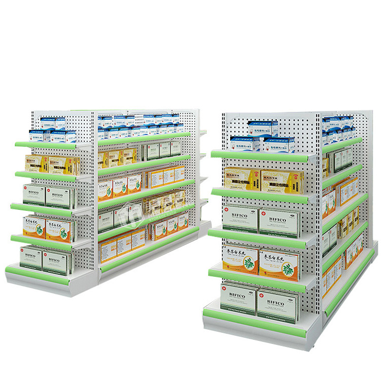 Grocery Store Display Rack Market Pharmacy Storage Shelf Steel Gondola Shelving Metal Supermarket Shelves