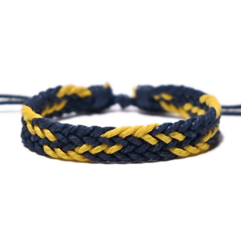 Colorful simple stylish versatile hand-woven cotton and hemp rope charm bracelet