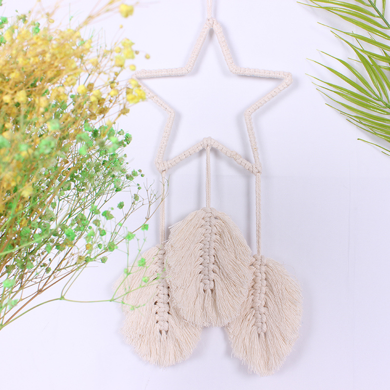 new wall hanging classic design star tassel macrame for home decoration