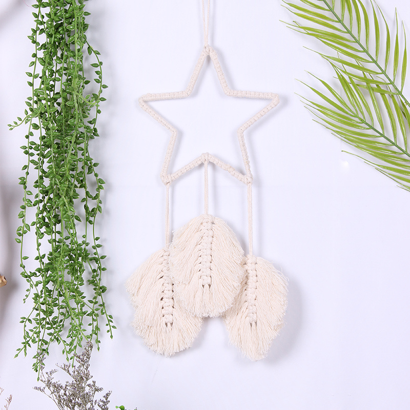 new wall hanging classic design star tassel macrame for home decoration