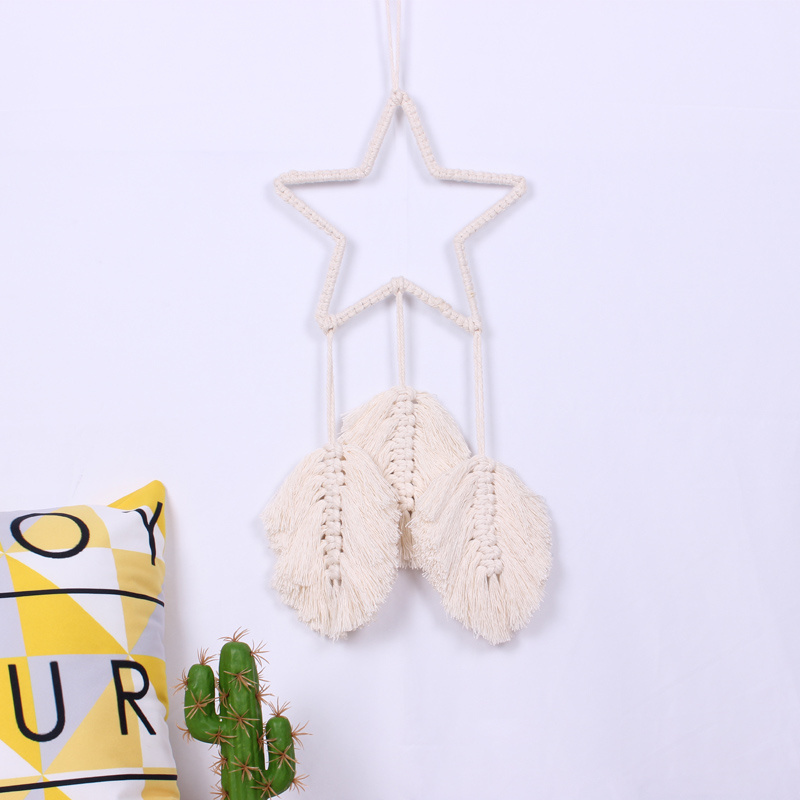 new wall hanging classic design star tassel macrame for home decoration