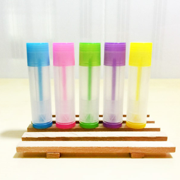 Candy color round empty 5g lip balm tube  directly fill lipstick tube case lip balm case