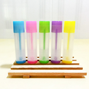 Candy color round empty 5g lip balm tube  directly fill lipstick tube case lip balm case