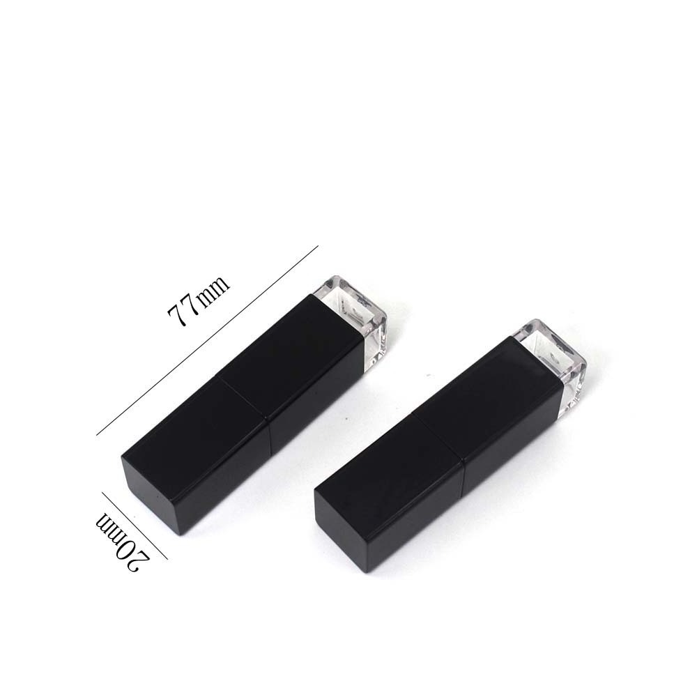 8ml Black Square Transparent Bottom Lipgloss Tube Cosmetic Plastic Lip Gloss Packaging Container