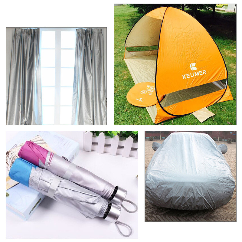 Polyester taffeta Silver coated  fabric 210T Waterproof Anti-UV Tent Umbrella Fabric