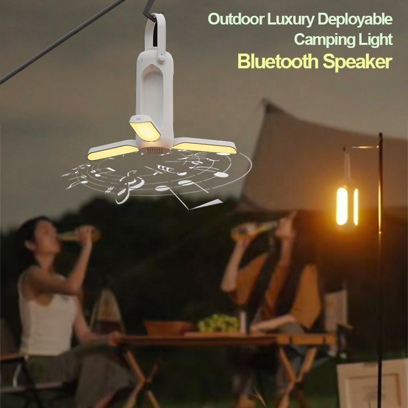 ODM Bluetooths speaker L30BT mini rechargeable LED camping light speaker camping tent light 8000mAh power bank solar  speaker