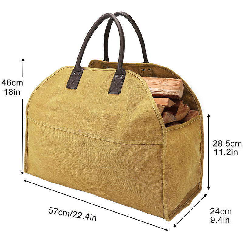 Multifunctional Durable Indoor Camping Fireplace Wood Stove Accessories Firewood Log Carrier Tote Bag