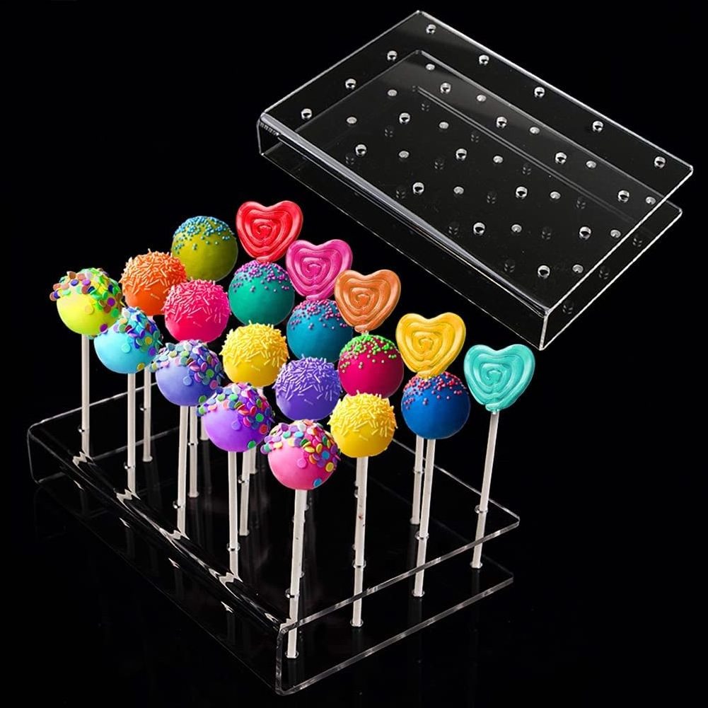 19 Holes Flower Shaped Transparent Acrylic Lollipop Holder Stand Candy Clear Display Rack for Wedding Birthday Party Decor