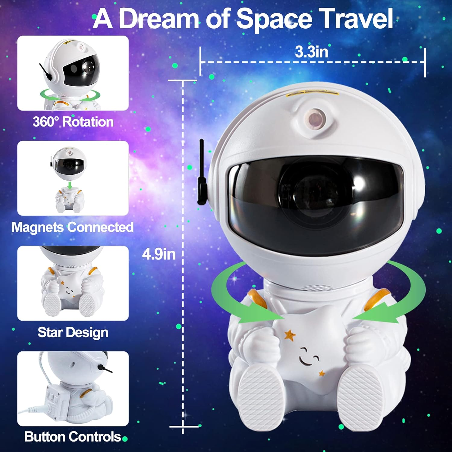 3D Astronaut Character Night Light Novelty Nebula Star Night Lamp Starry Projector Light Cheaper Price Night lights For Kids