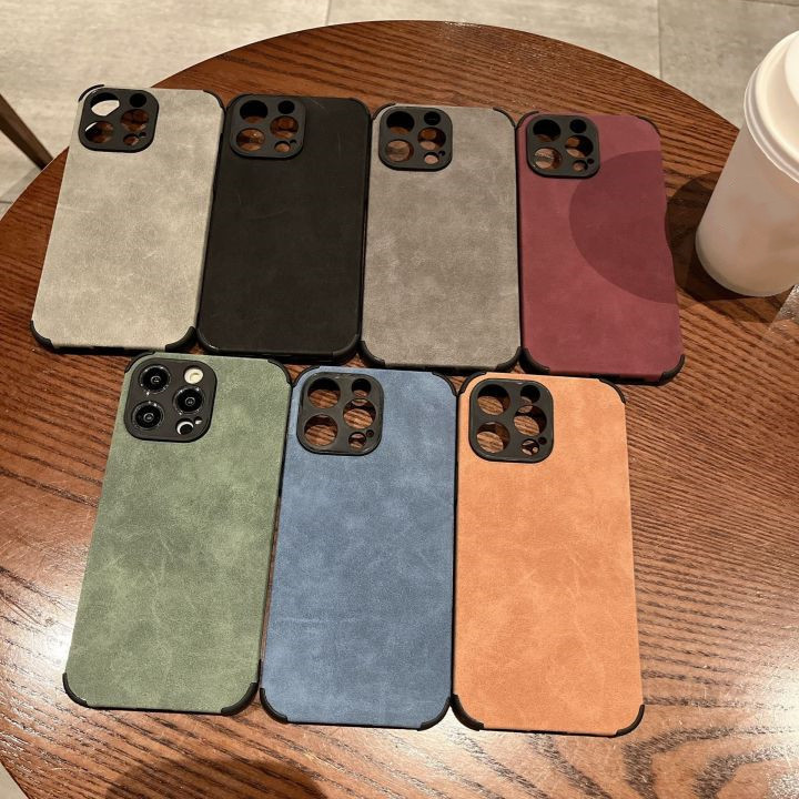 Wholesale Bulk Lambskin Leather Suede Mobile Phone Case For iphone 15 pro max 14 13 12 11 XS XR Shock proof Back Cover