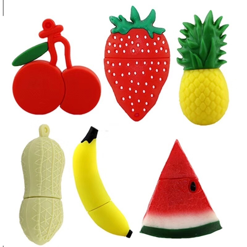 Wholesale Fruit Shaped USB Sticks 100% Real Capacity Watermelon Memory Sticks Fruit Pendrives Custom Logo