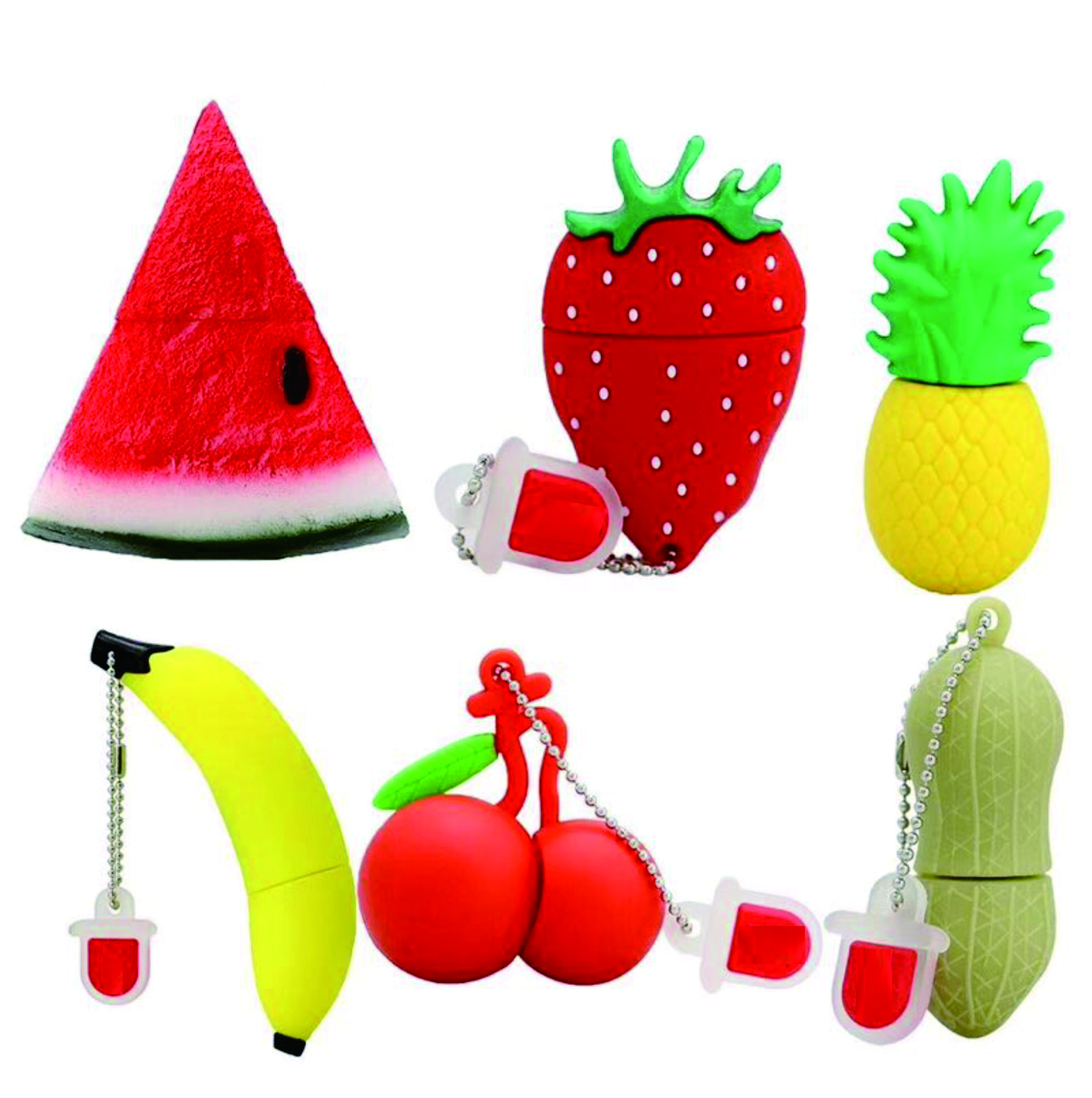 Wholesale Fruit Shaped USB Sticks 100% Real Capacity Watermelon Memory Sticks Fruit Pendrives Custom Logo