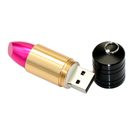 Beautiful Lipstick Red Rose Pink USB Flash Drive 64GB 32GB 16GB 8GB 4GB Metal Lipstick USB 2.0 Memory Sticks U Disk Pendrive