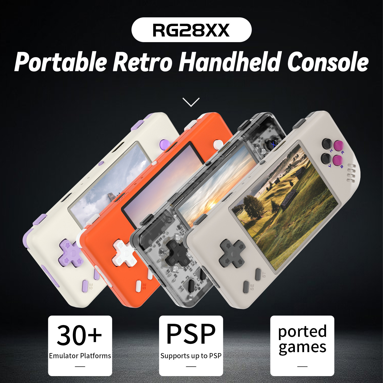 ANBERNIC RG28XX Retro Handheld Game Console 2.83-inch IPS Screen Linux OS Built-in 3100mAH Battery Birthday Gifts For Kids