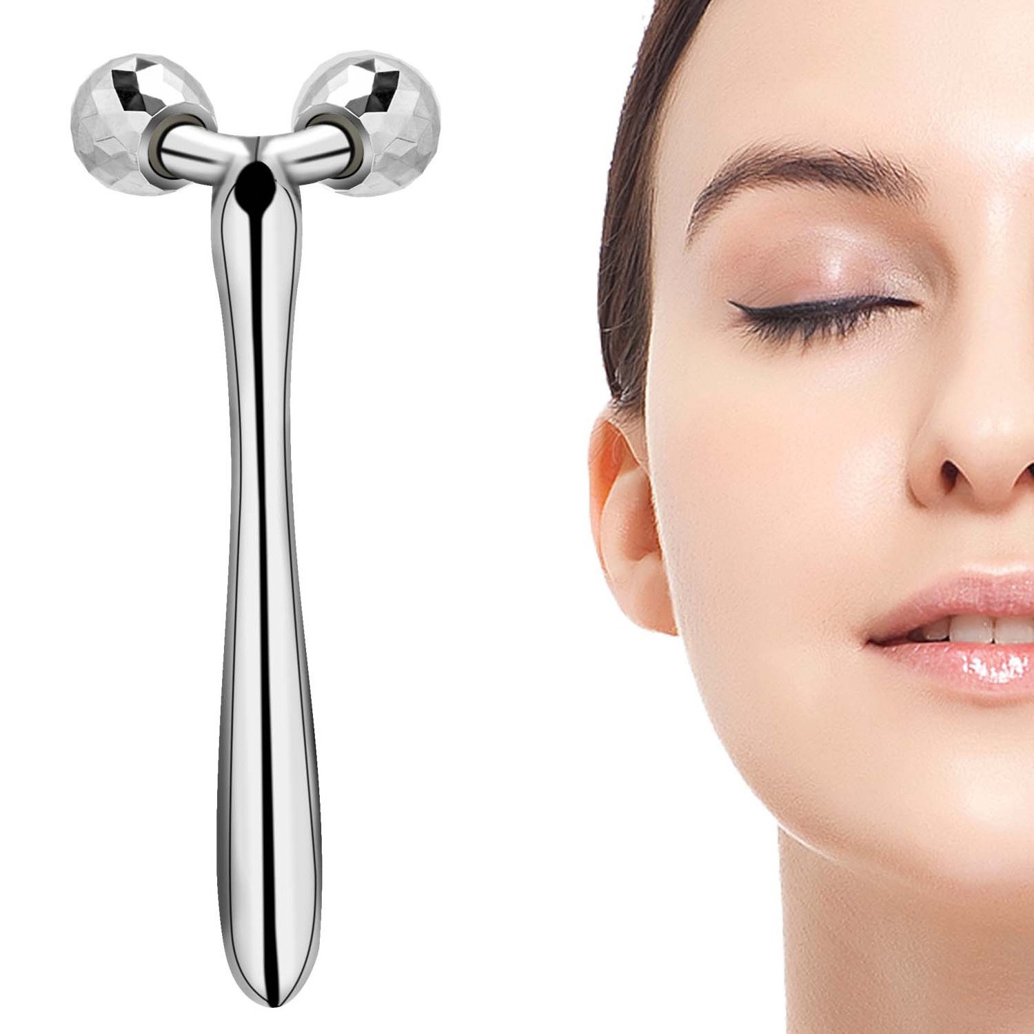 3D Metal Face Massage Tool for Reduce Puffiness, Remove Eye Wrinkles, Face Lift, Increase Firmness, Anti-Aging, Skin Tightening