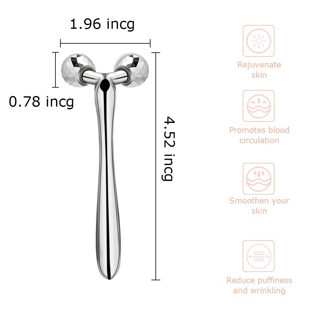 3D Metal Face Massage Tool for Reduce Puffiness, Remove Eye Wrinkles, Face Lift, Increase Firmness, Anti-Aging, Skin Tightening