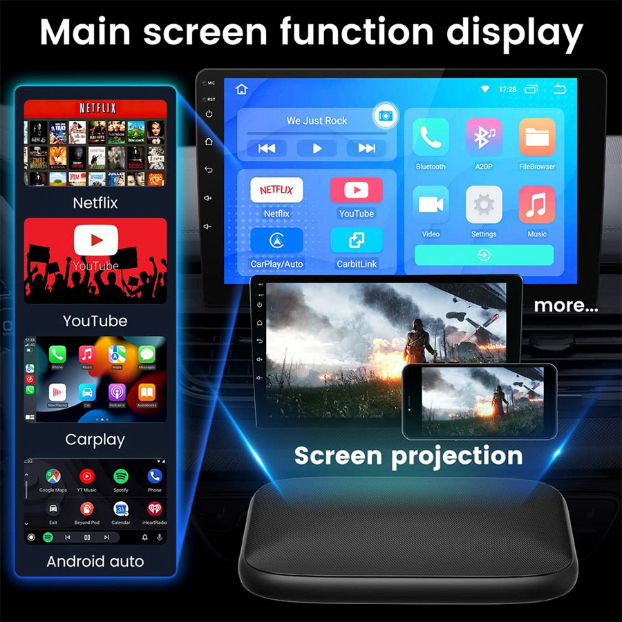 JMC Android AI box car play android auto car box with AirPlay Mirror Link Functions